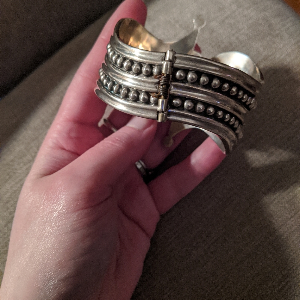 Vintage Sterling Clamper Cuff Bracelet - Picture 2 of 4